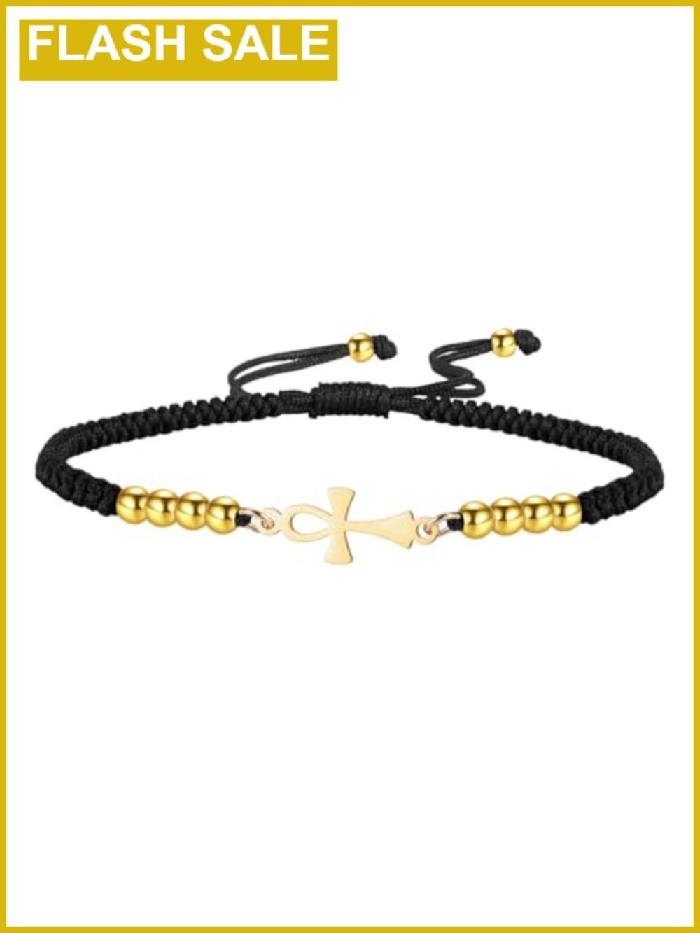 Egyptian Ankh Cross Bracelet Key of Life Adjustable Stainless Steel
